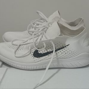 Nike White and Black Flyknit Shoes